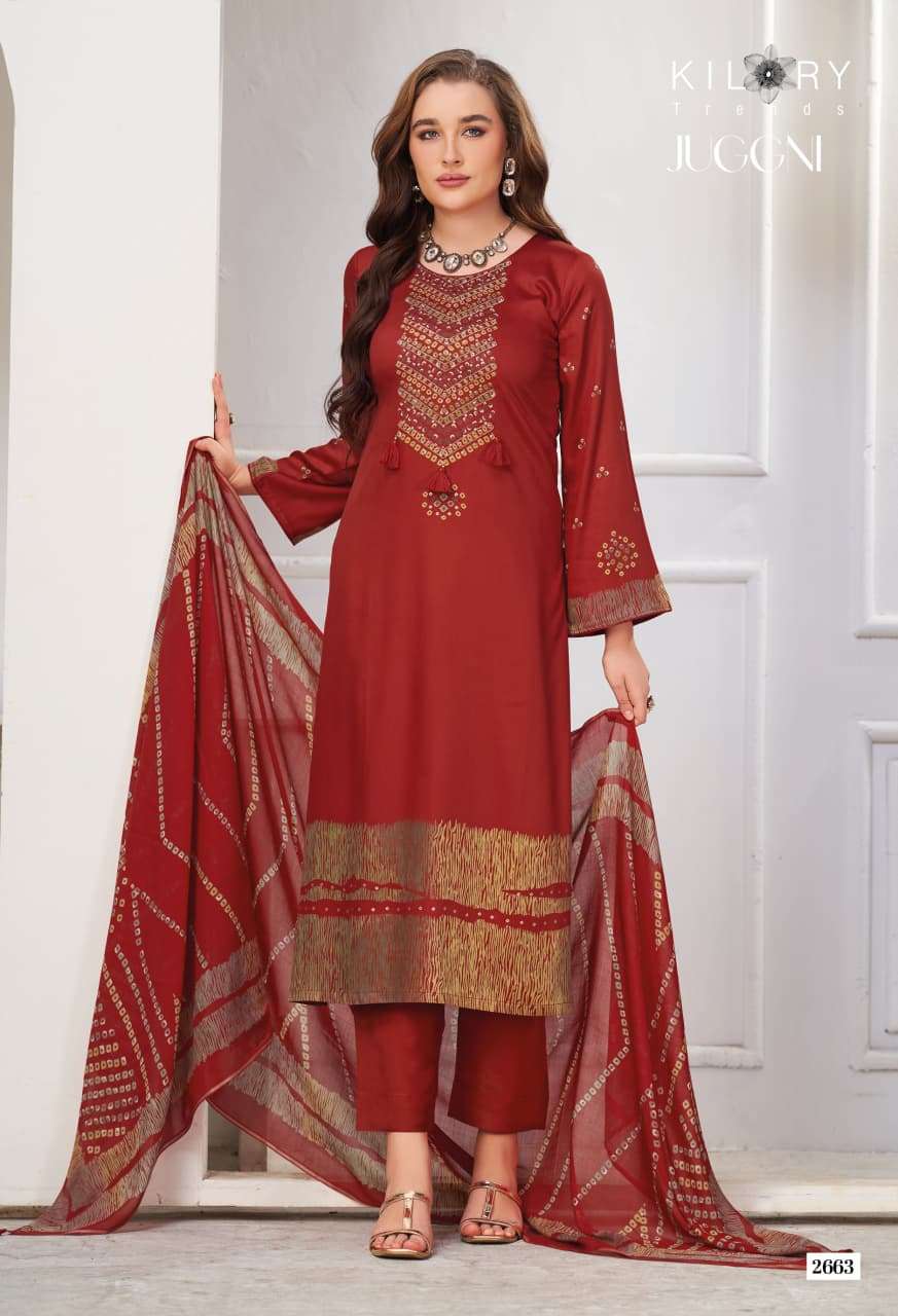 Kilory Juggni Pure Gajji Silk Designer Dress Material