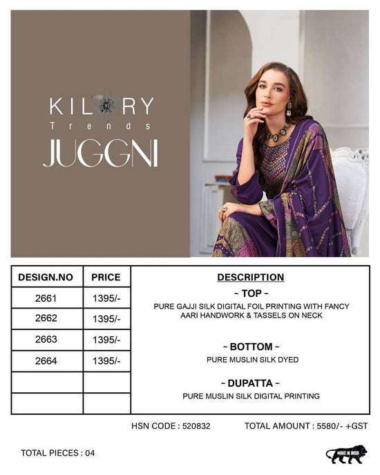 Kilory Juggni Pure Gajji Silk Designer Dress Material