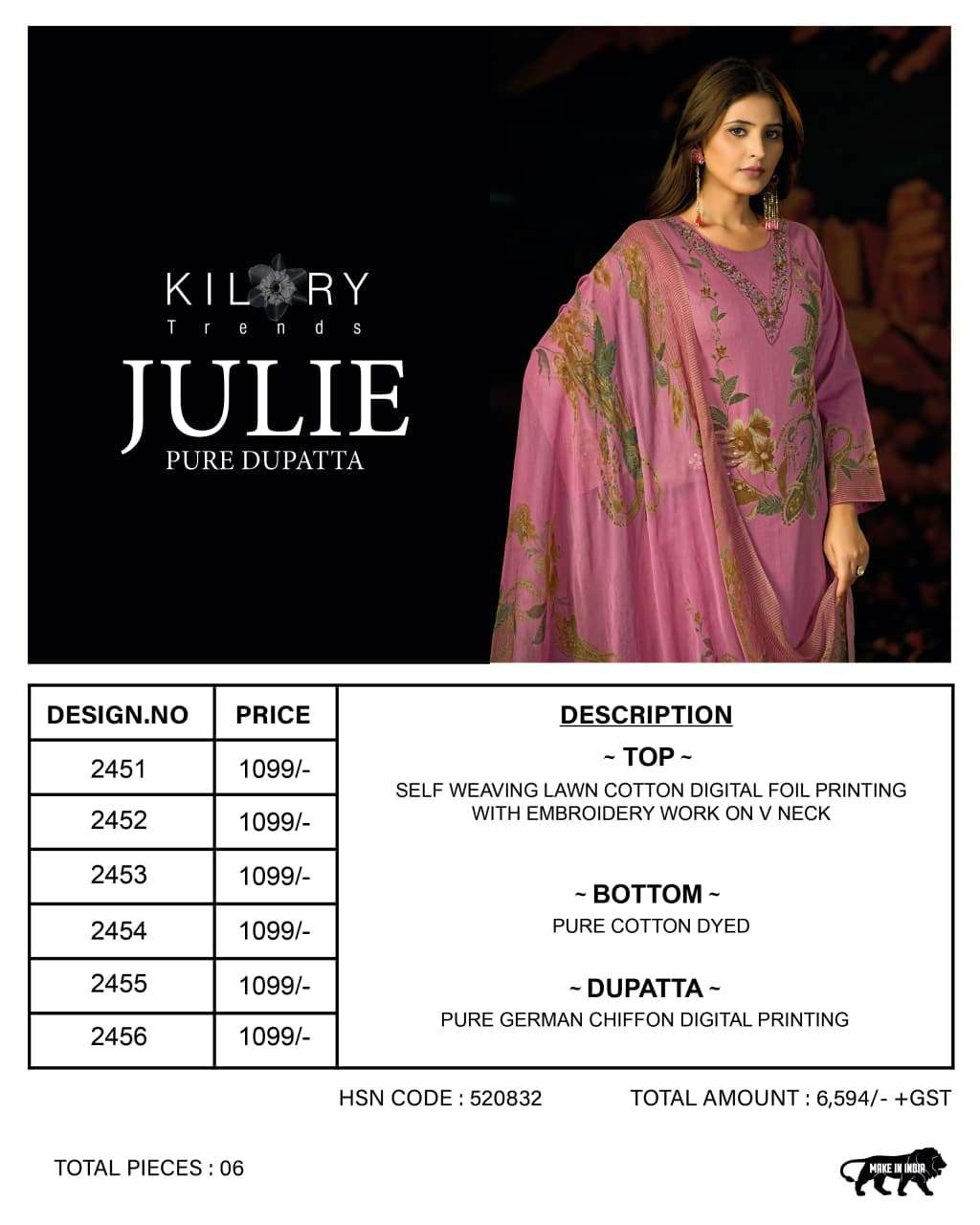Kilory Julie Dress Material Wholesale Catalogue - Amrah Wholesale