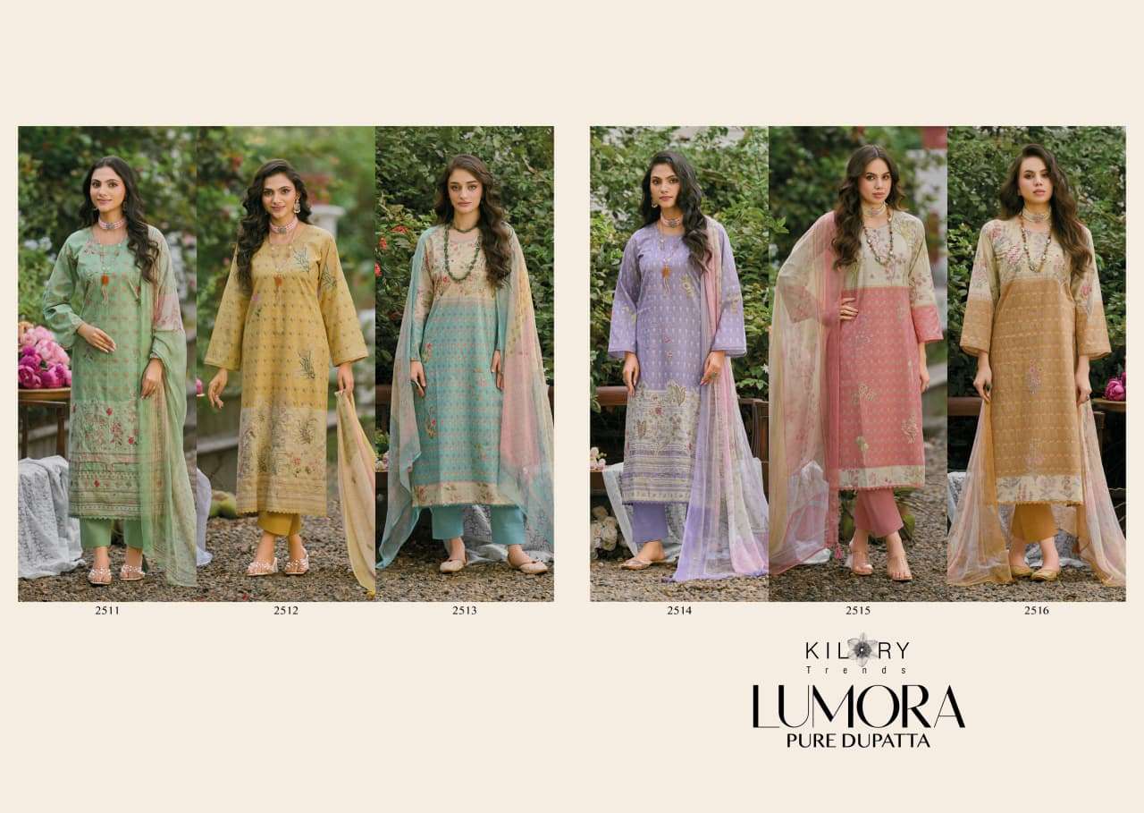 Kilory Lumora Pure Lawn Cotton Dress Material Unstitched Salwar Suit - Amrah Wholesale