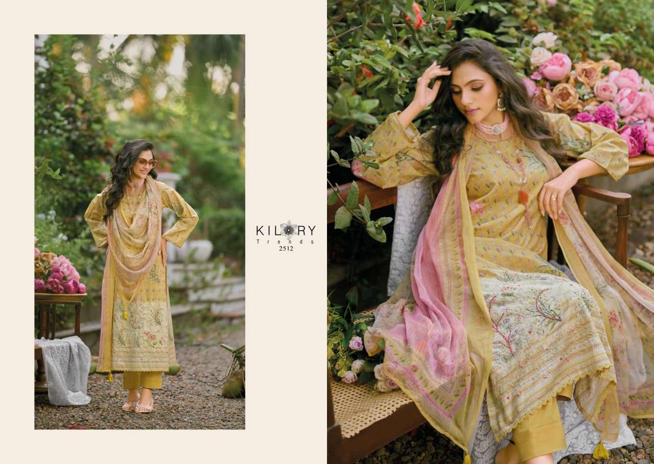 Kilory Lumora Pure Lawn Cotton Dress Material Unstitched Salwar Suit - Amrah Wholesale