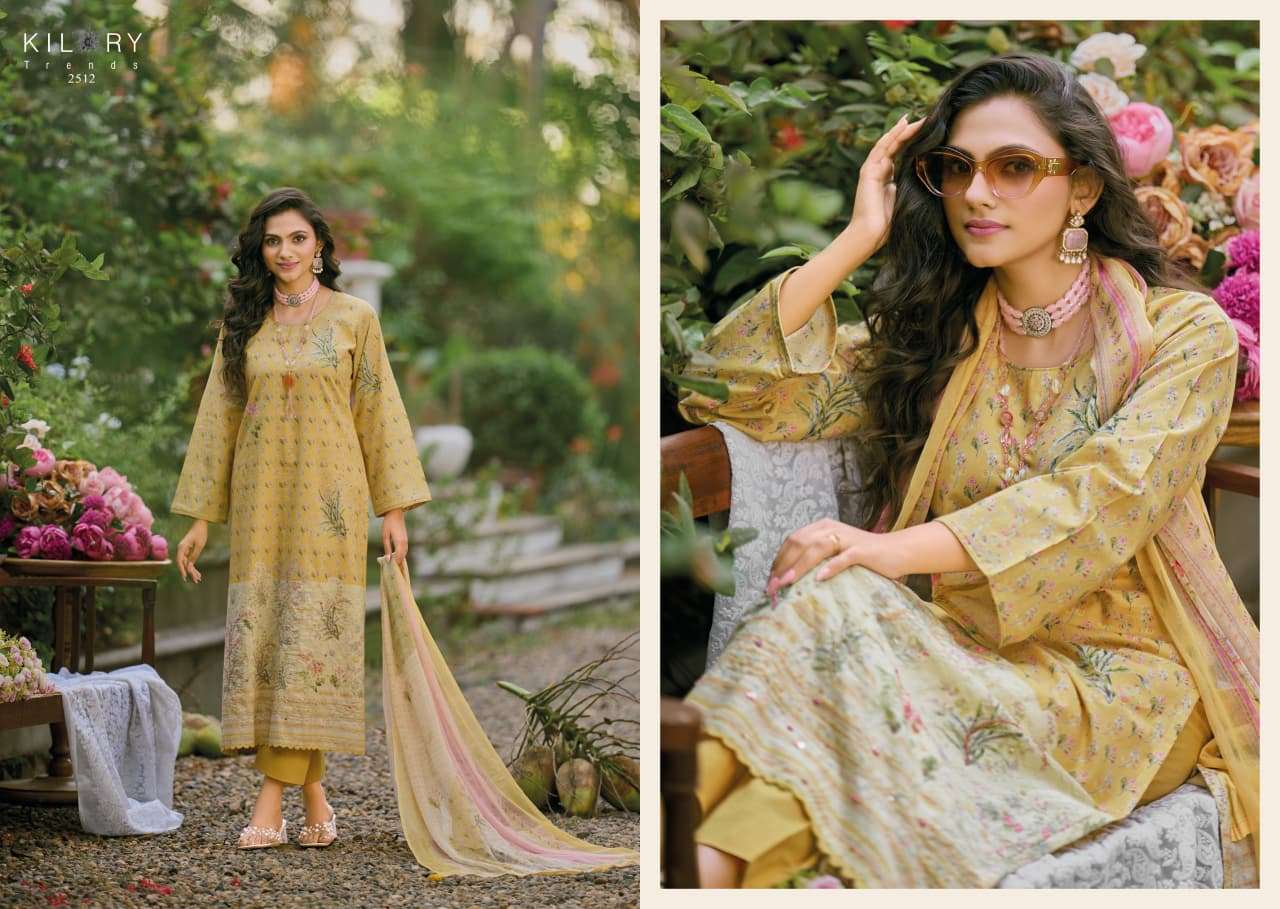 Kilory Lumora Pure Lawn Cotton Dress Material Unstitched Salwar Suit - Amrah Wholesale