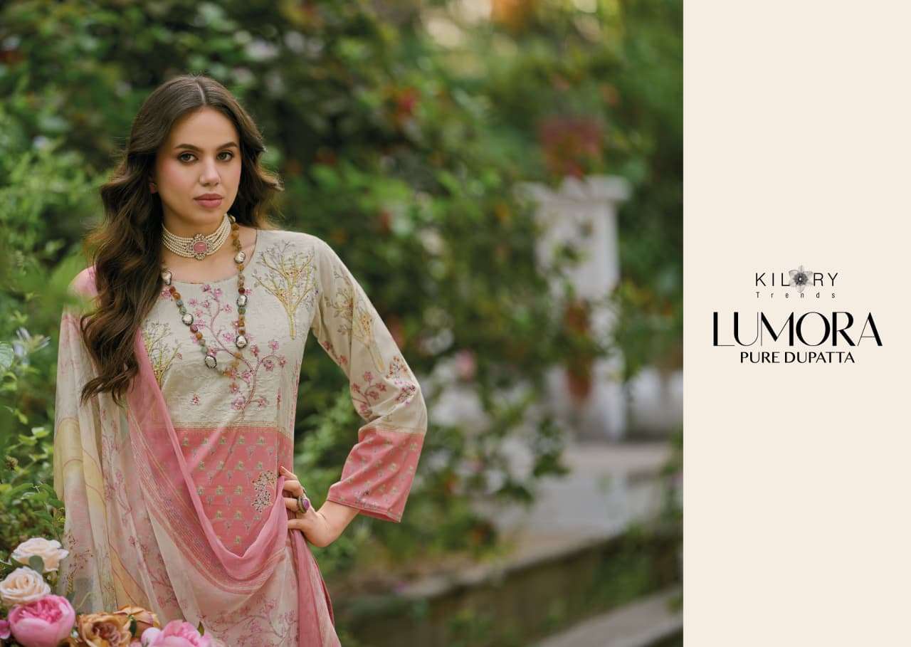 Kilory Lumora Pure Lawn Cotton Dress Material Unstitched Salwar Suit - Amrah Wholesale