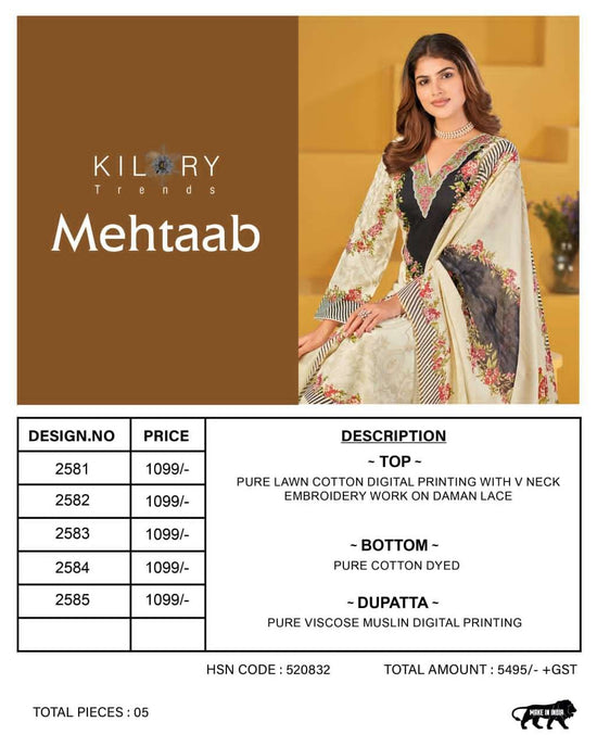 Kilory Mehtaab Cotton Dress Material - Amrah Wholesale