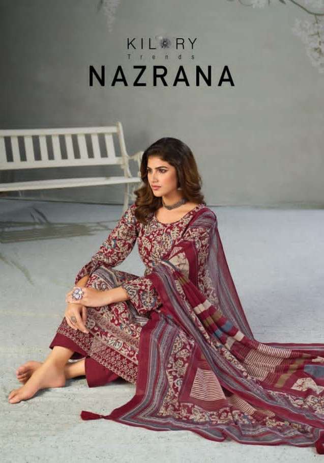 Kilory Nazrana Lawn Cotton Dress Material Wholesale - Amrah Wholesale