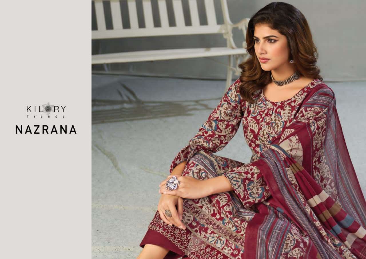 Kilory Nazrana Lawn Cotton Dress Material Wholesale - Amrah Wholesale