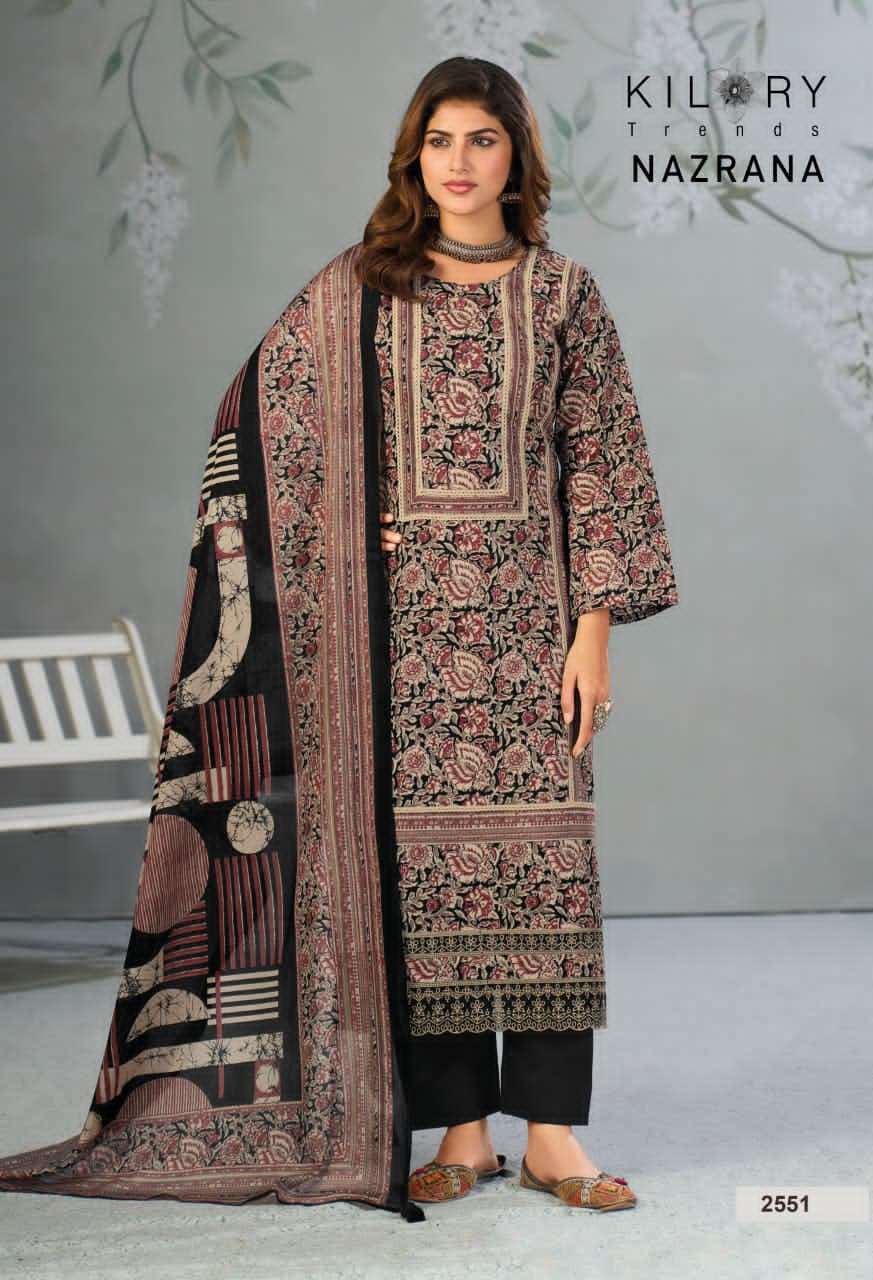 Kilory Nazrana Lawn Cotton Dress Material Wholesale - Amrah Wholesale