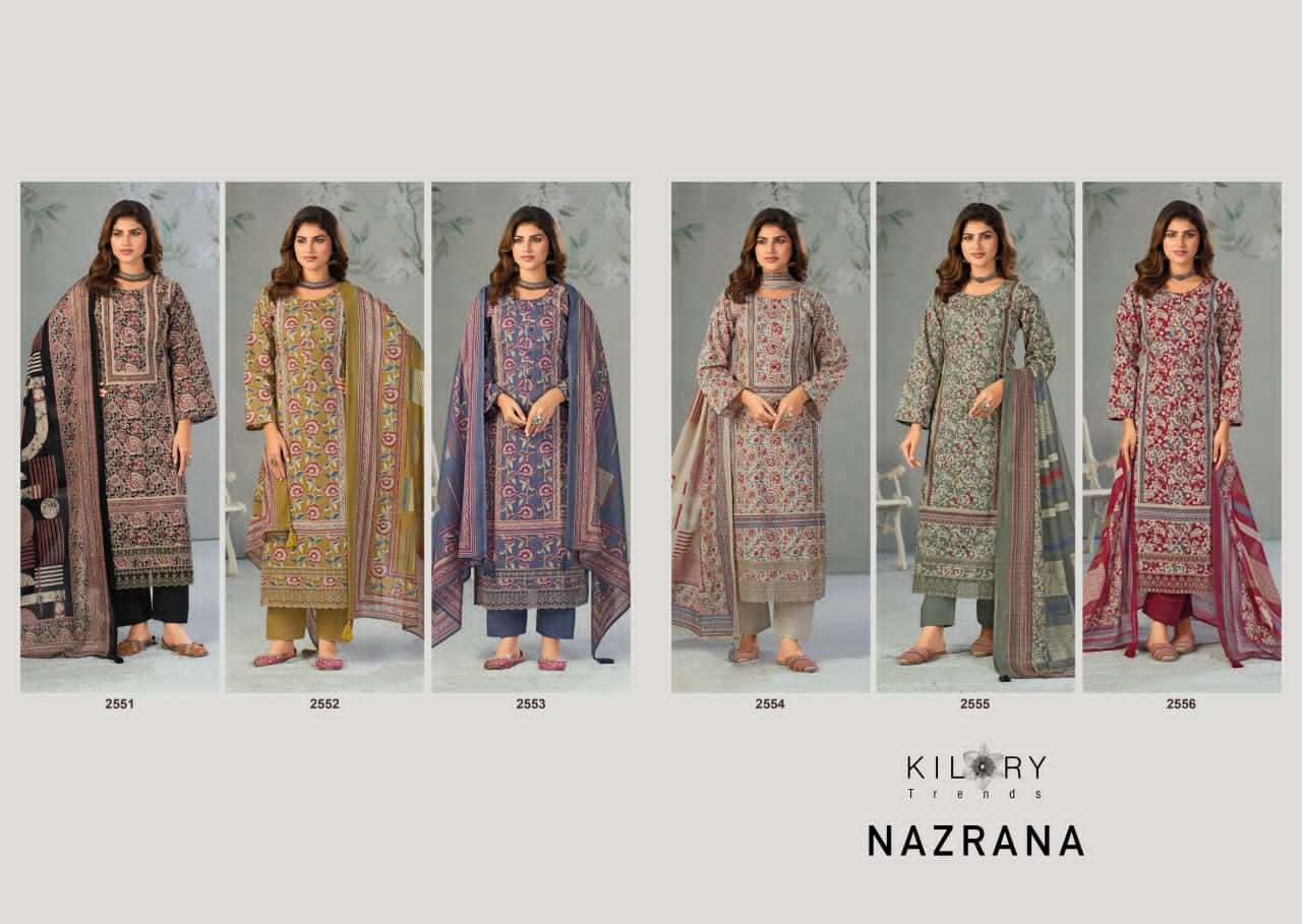 Kilory Nazrana Lawn Cotton Dress Material Wholesale - Amrah Wholesale