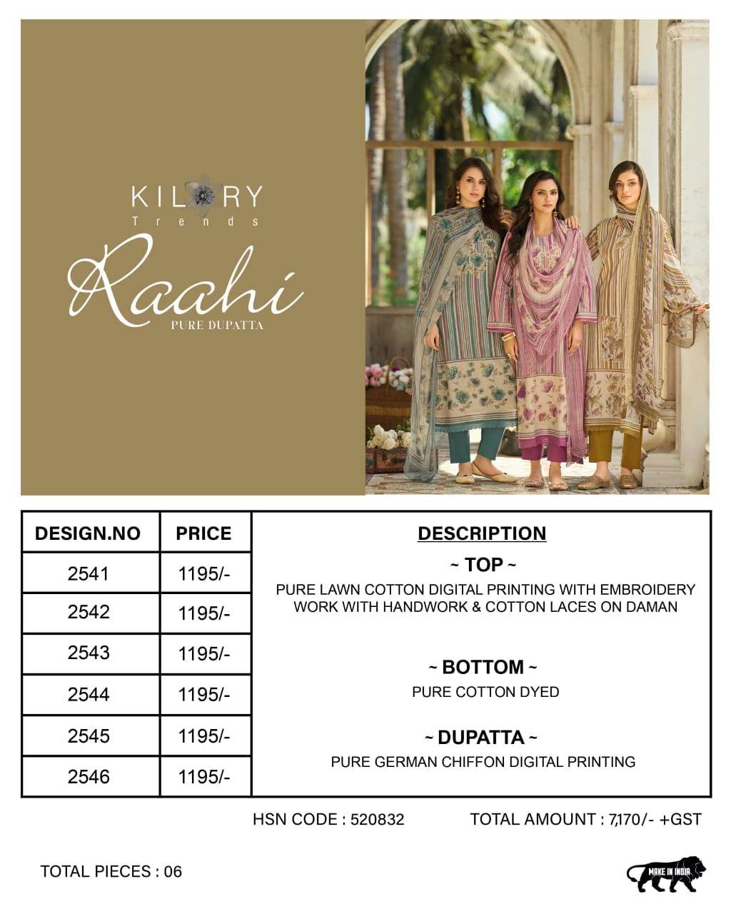 Kilory Raahi Dress Material Wholesale Catalogue - Amrah Wholesale