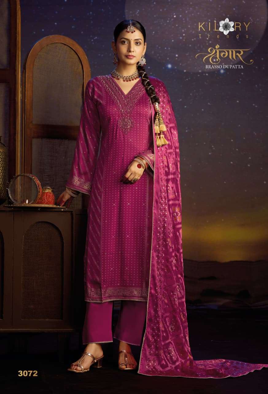 Kilory Shrungar Pure Gajji Silk Dress Material