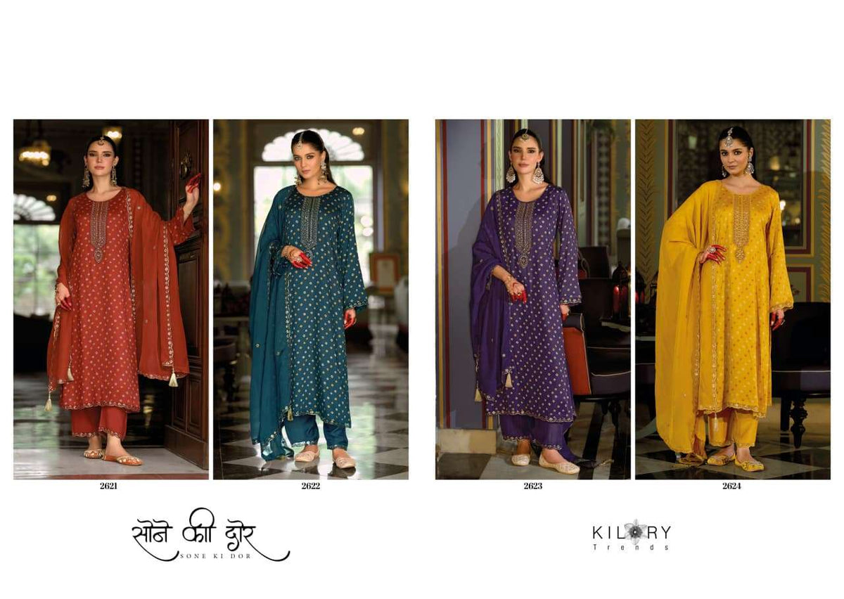 Kilory Sone Ki Dor Pure Gajji Silk Dress Material - Amrah Wholesale