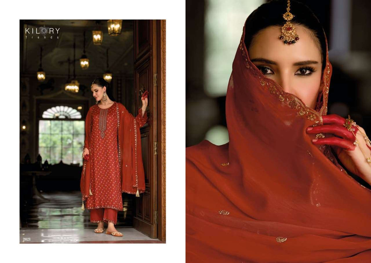 Kilory Sone Ki Dor Pure Gajji Silk Dress Material - Amrah Wholesale