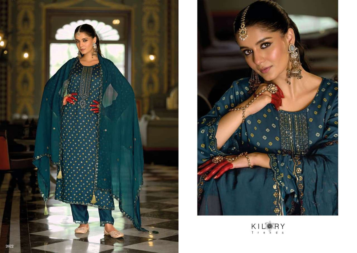 Kilory Sone Ki Dor Pure Gajji Silk Dress Material - Amrah Wholesale