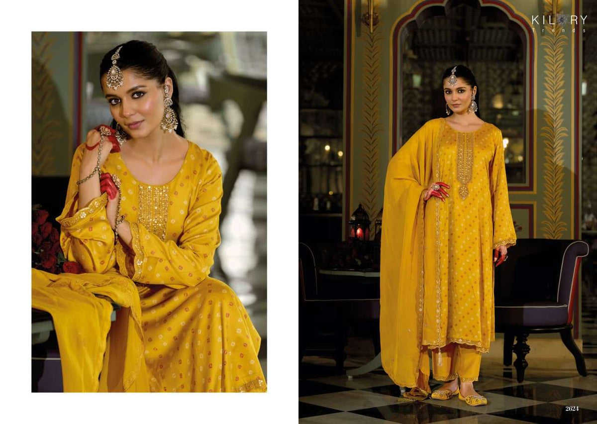 Kilory Sone Ki Dor Pure Gajji Silk Dress Material - Amrah Wholesale