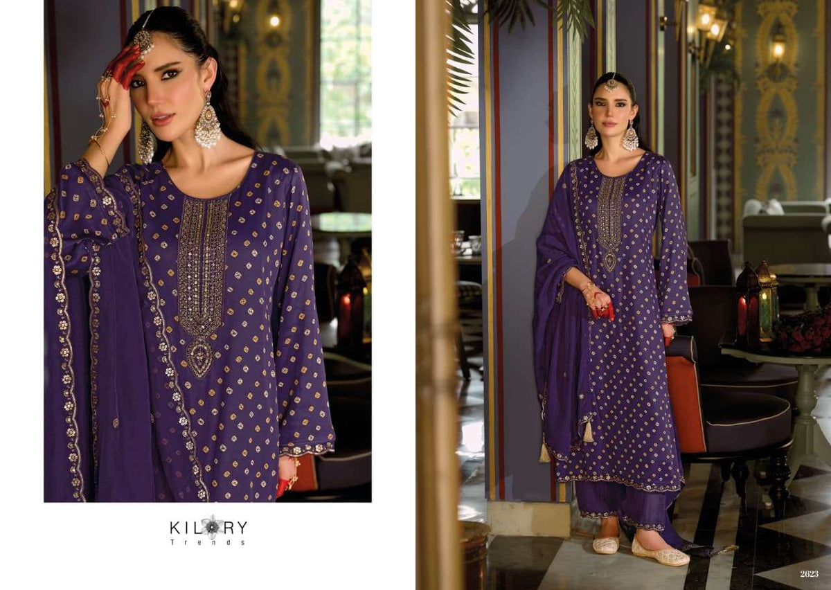 Kilory Sone Ki Dor Pure Gajji Silk Dress Material - Amrah Wholesale
