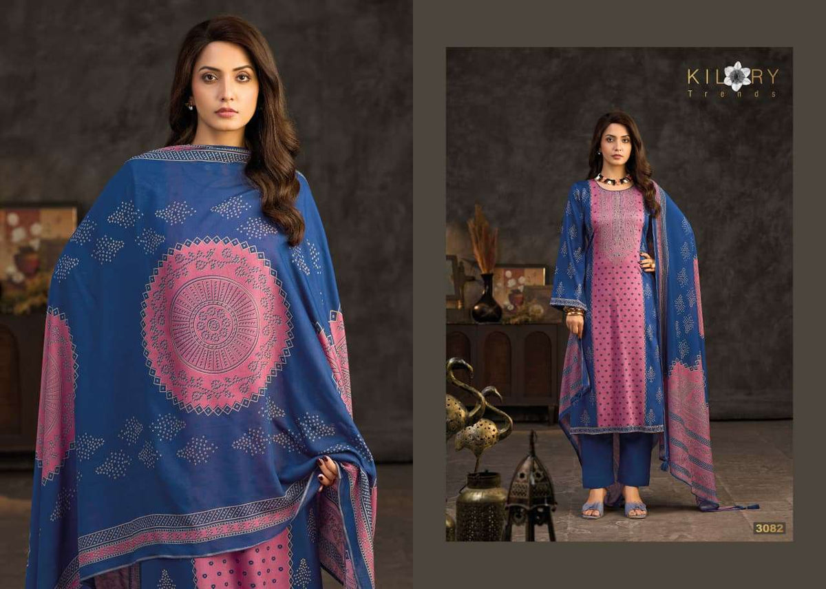 Kilory Sunheri Pure Gajji Silk Dress Material