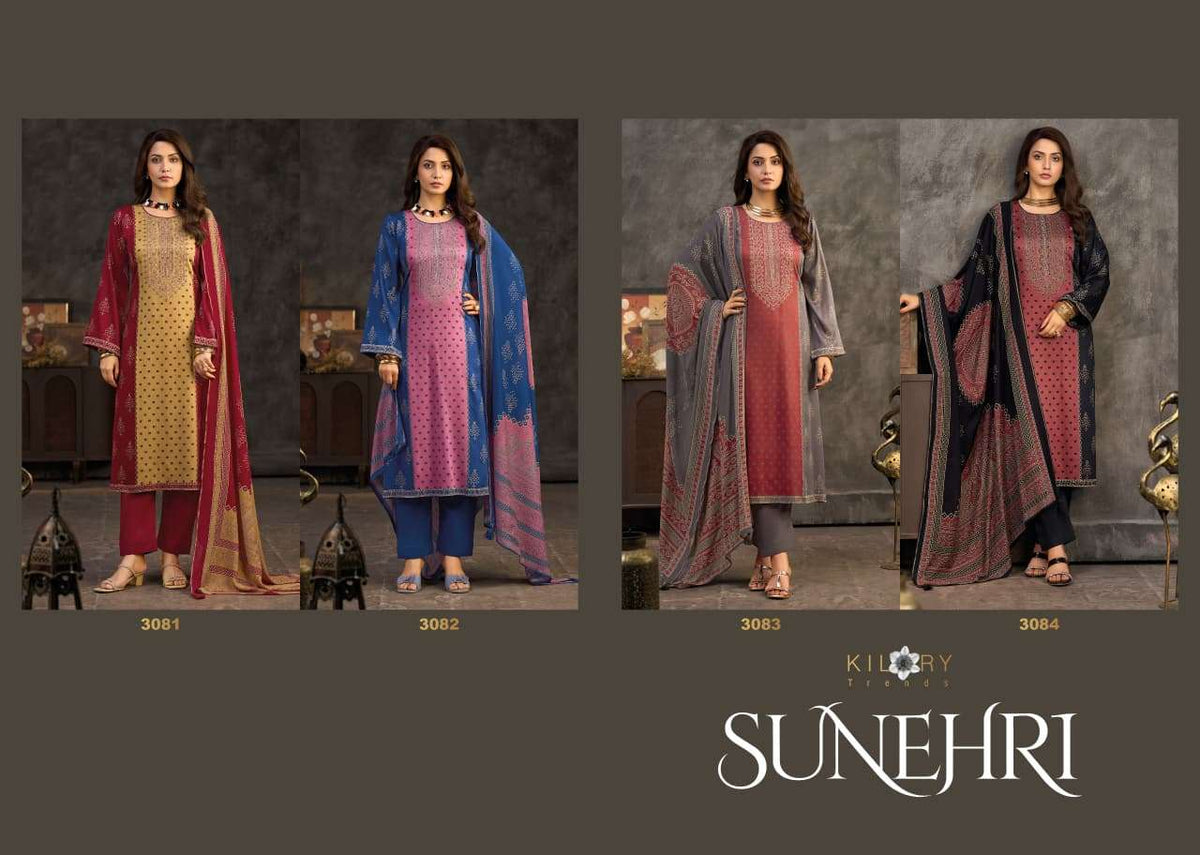 Kilory Sunheri Pure Gajji Silk Dress Material