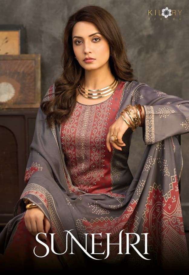 Kilory Sunheri Pure Gajji Silk Dress Material