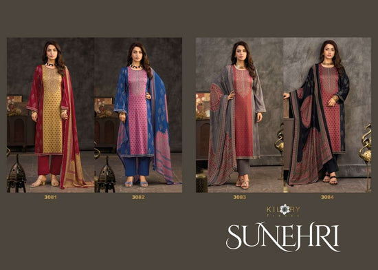 Kilory Sunheri Pure Gajji Silk Digital Foil Dress Material