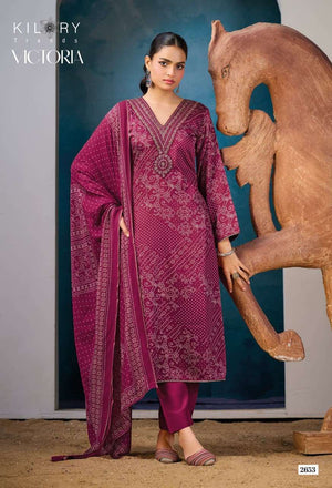 Kilory Victoria Pure Gajji Silk Embroidered Dress Material