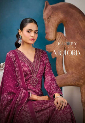 Kilory Victoria Pure Gajji Silk Embroidered Dress Material