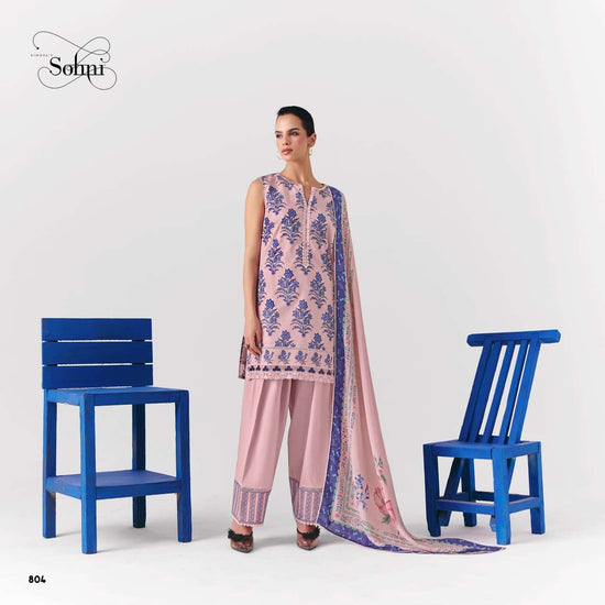 KIMORA COBALT Cotton Printed Dress Material