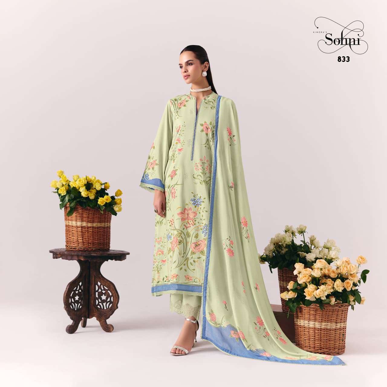 KIMORA CORAL 831 TO 834 Cotton Lawn Dress Material