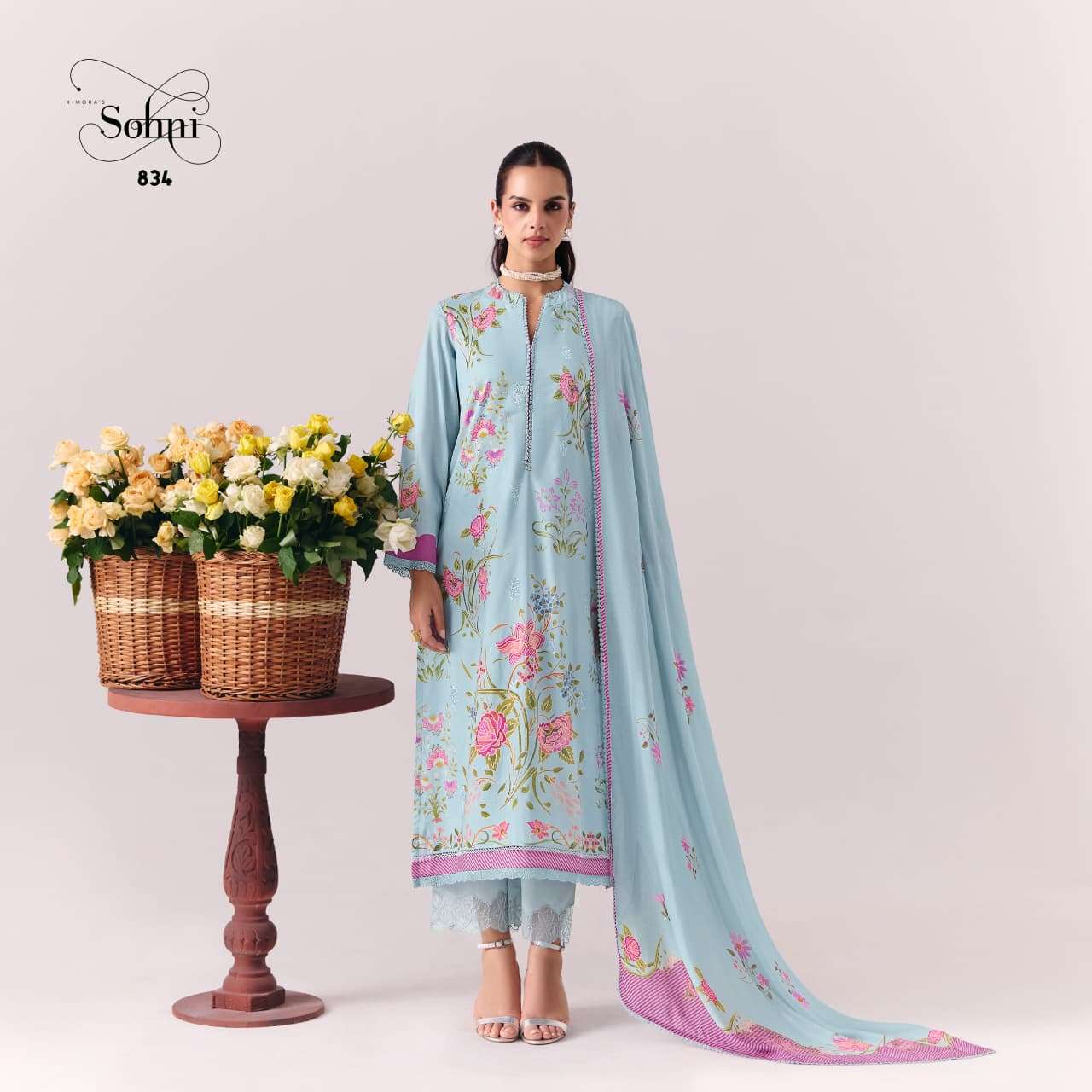 KIMORA CORAL 831 TO 834 Cotton Lawn Dress Material