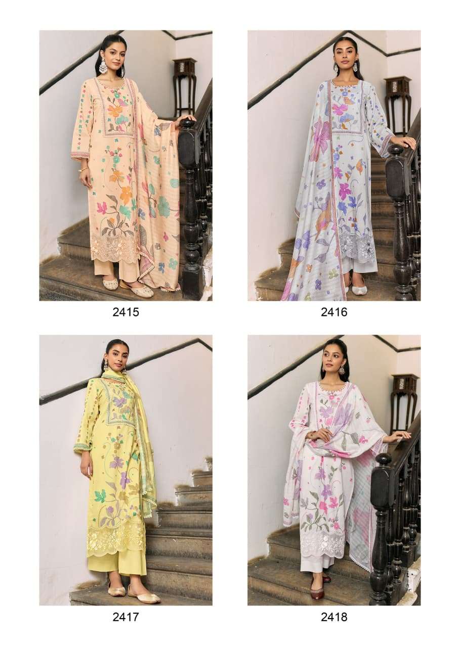 Kimora Daalan Premium Muslin Printed Semi Stitched Pakistani Suit Wholesale