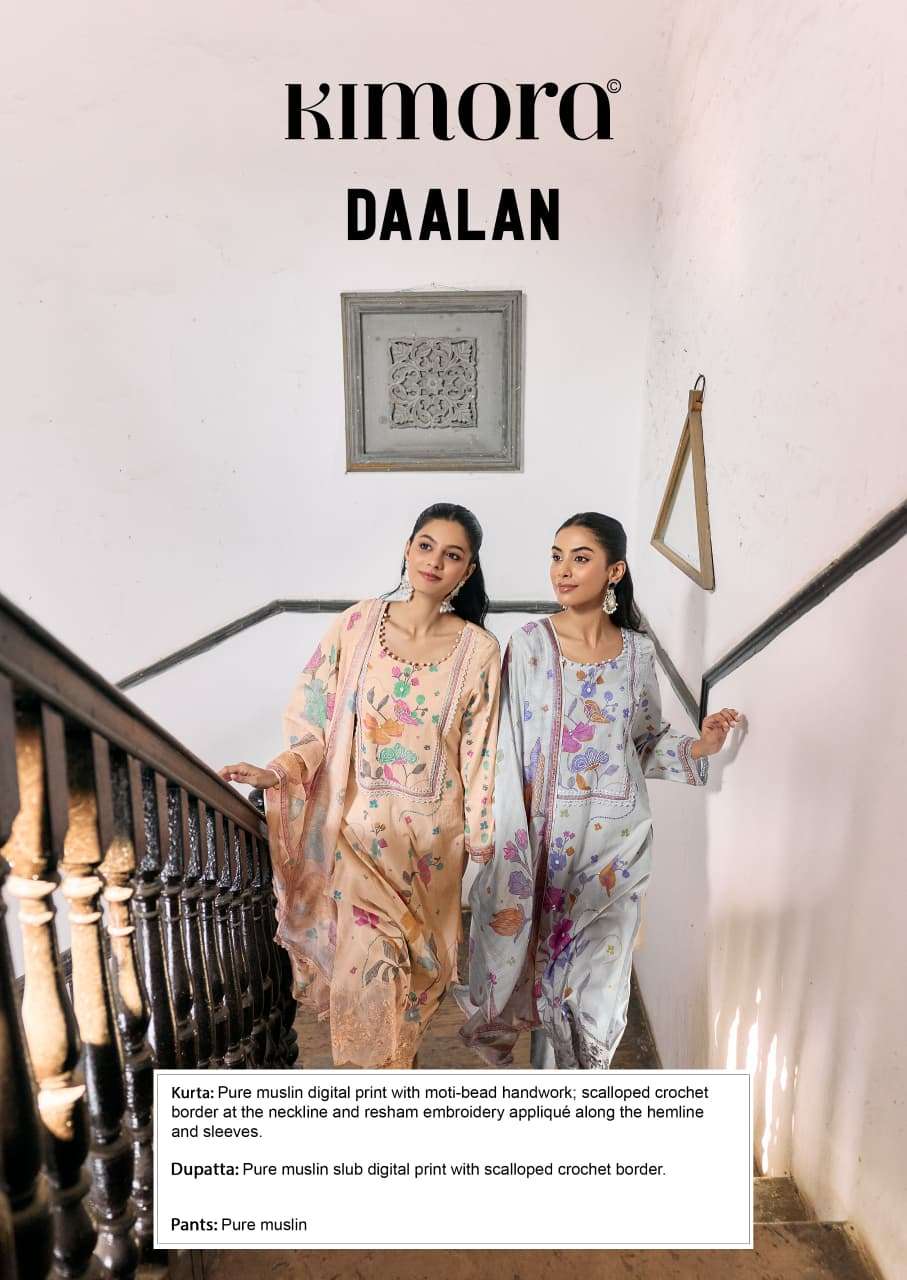 Kimora Daalan Premium Muslin Printed Semi Stitched Pakistani Suit Wholesale