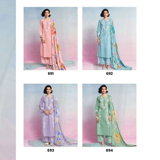 Kimora Fairy 691-694 Cotton Lawn Dress Material Wholesale Surat