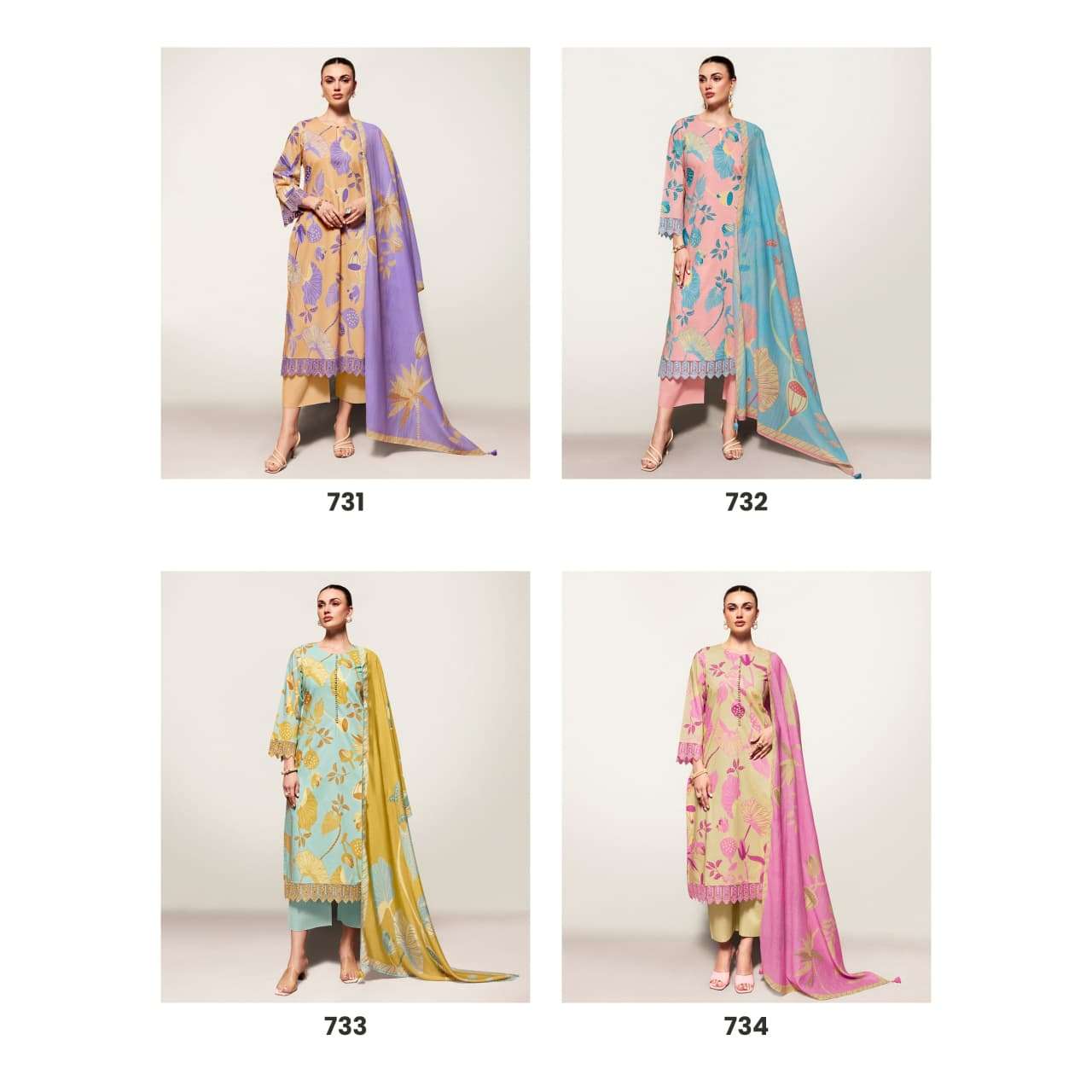 Kimora Fiona Lawn Cotton Dress Material - Amrah Wholesale