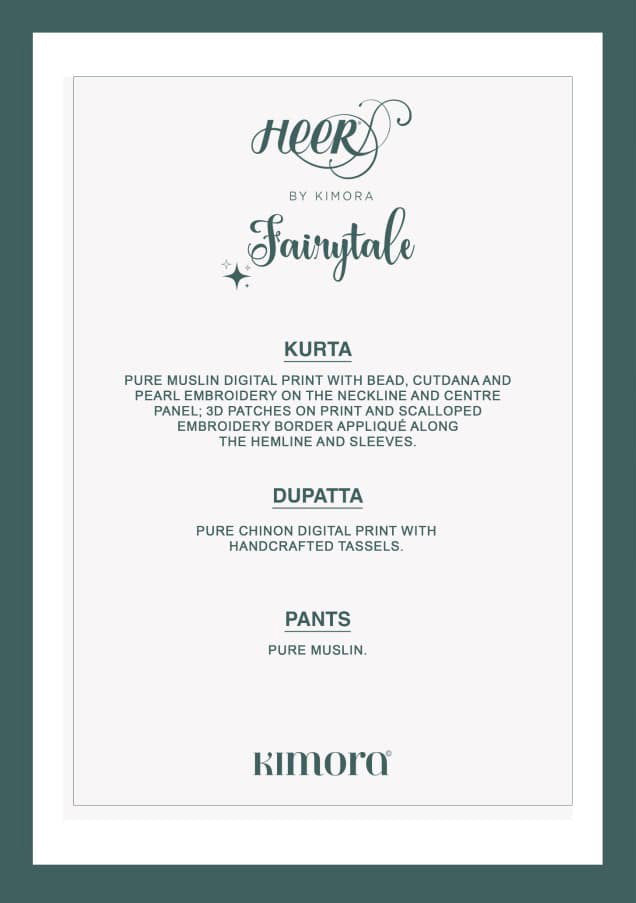 Kimora Heer Fairytale Vol 254 Muslin Designer Salwar Suit