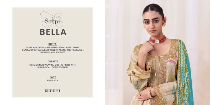 Kimora Sohni Bella Kanjivaram Weaving Dress Material