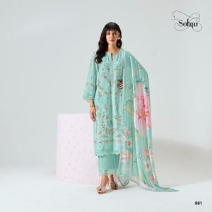 Kimora Sohni Nigaar Vol 91 Muslin Digital Print Embroidered Dress Material - Amrah Wholesale