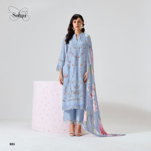 Kimora Sohni Nigaar Vol 91 Muslin Digital Print Embroidered Dress Material - Amrah Wholesale