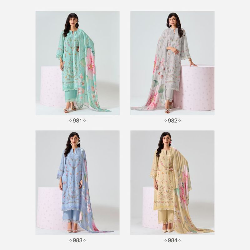 Kimora Sohni Nigaar Vol 91 Muslin Digital Print Embroidered Dress Material