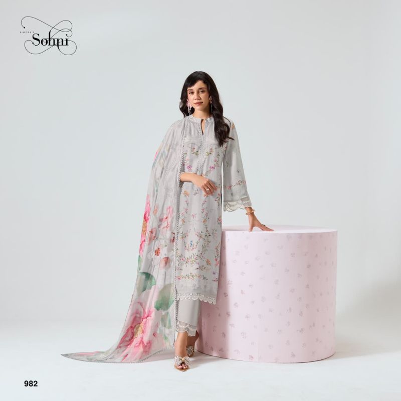Kimora Sohni Nigaar Vol 91 Muslin Digital Print Embroidered Dress Material