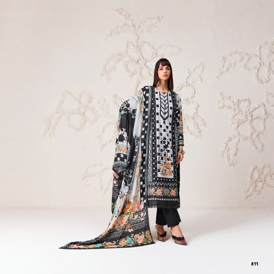 Kimora Sohni Polka 74 Lawn Cotton Dress Material - Amrah Wholesale