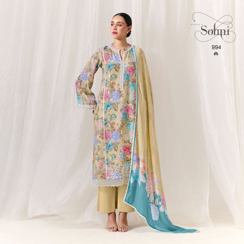 Kimora Sohni Rosa Vol 92 Muslin Dress Material
