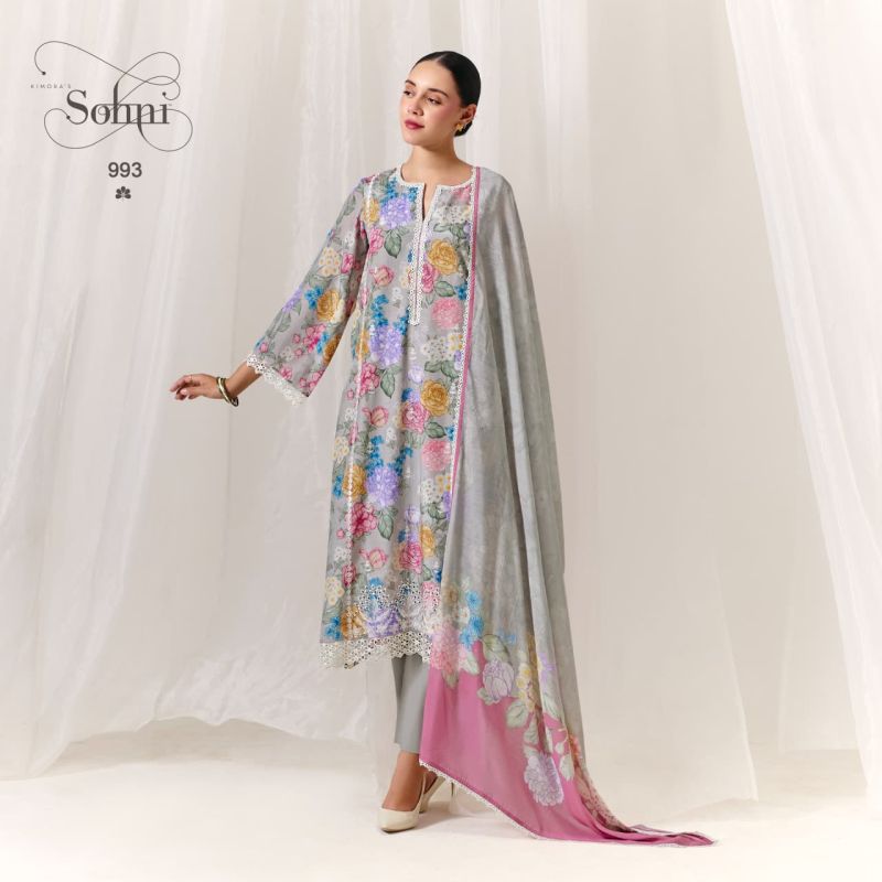 Kimora Sohni Rosa Vol 92 Muslin Dress Material