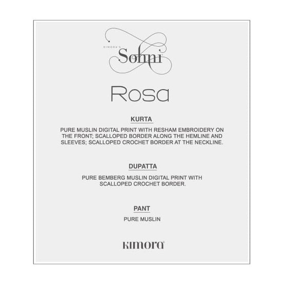 Kimora Sohni Rosa Vol 92 Muslin Dress Material