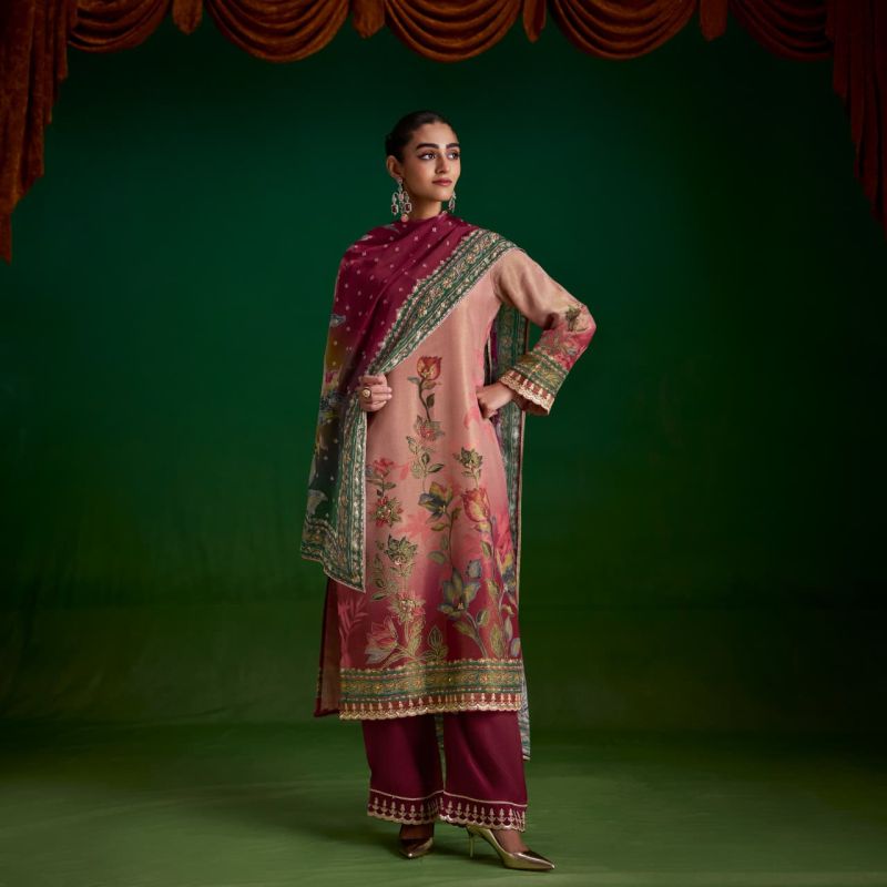 Kimora Sohni Sufi Zari Silk Hand Work Dress Material