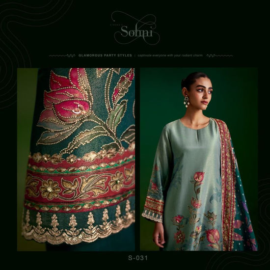 Kimora Sohni Sufi Zari Silk Hand Work Dress Material