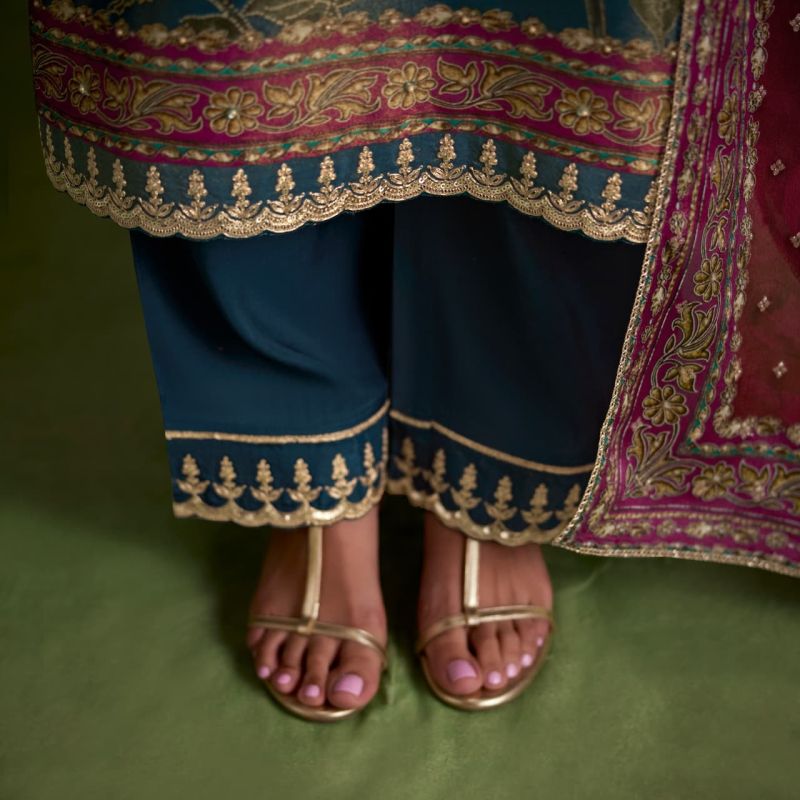 Kimora Sohni Sufi Zari Silk Hand Work Dress Material