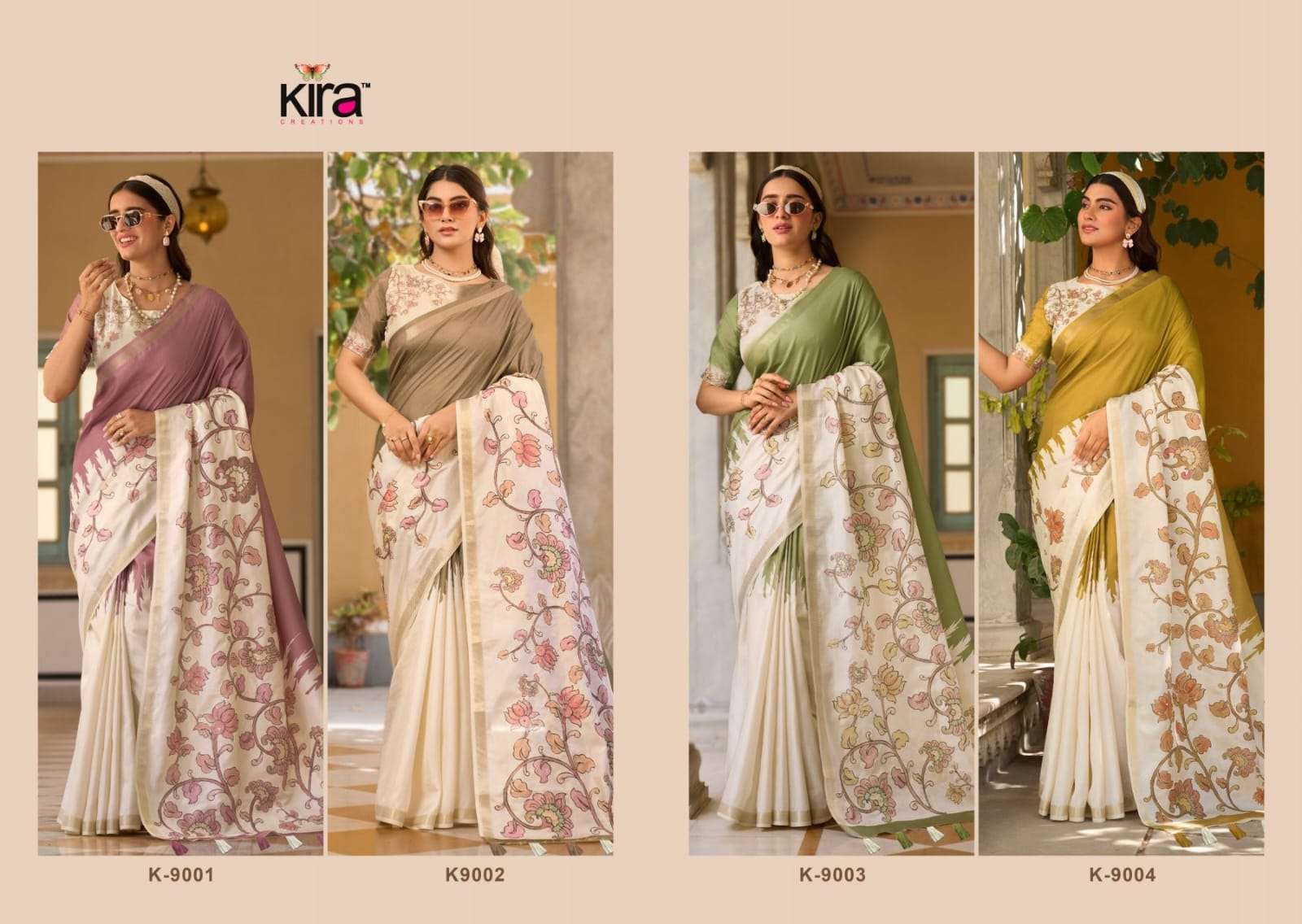 Kira Kalam Temple 9001 To 9004 Series Saree Wholesale Catalogue - Amrah Wholesale