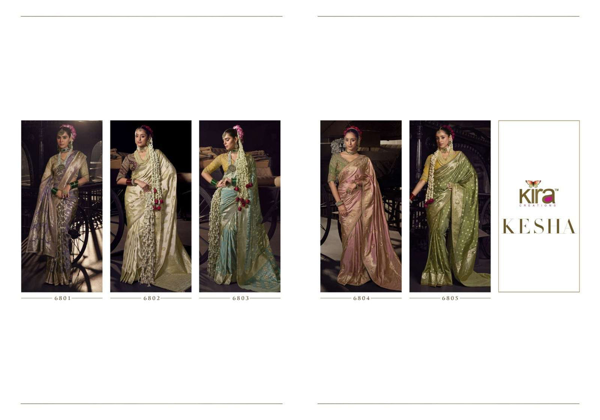 Kira Kesha Pure Viscose Luxury Artisan Handwork Sarees Wholesale Catalog - Amrah Wholesale