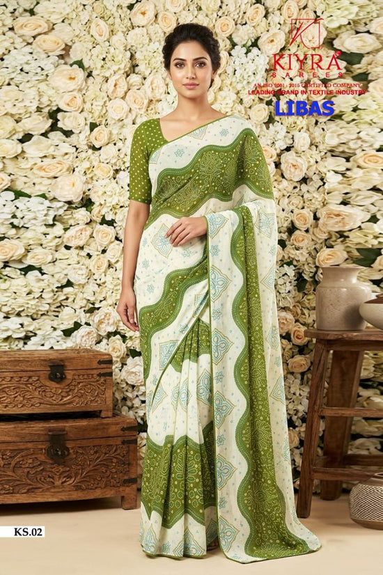 Kiyra Sarees Libas Dull Moss Saree