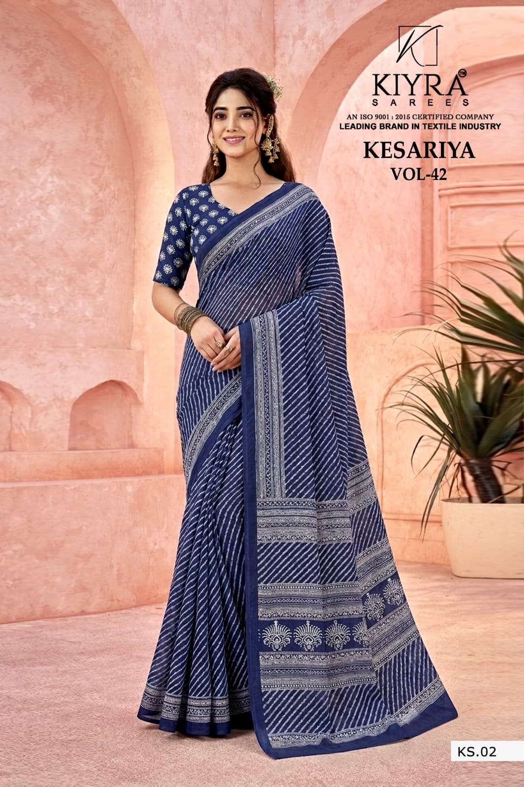 Kiyra Sarees Kesariya Vol 42 Dull Moss Silk Saree