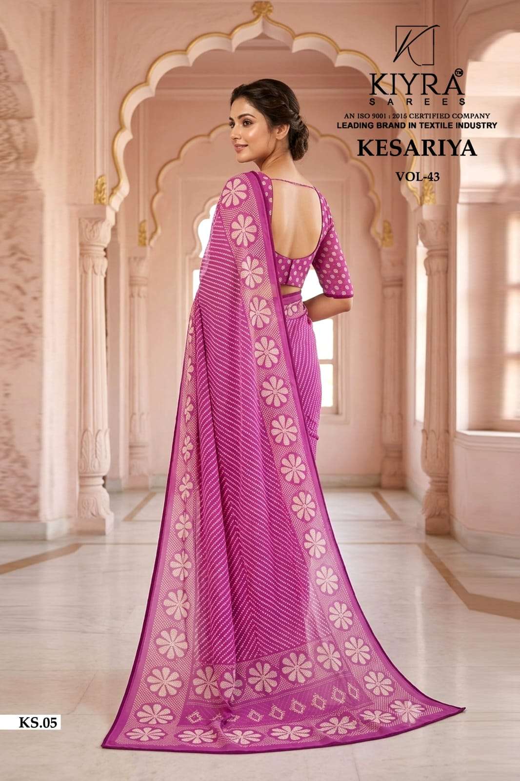 Kiyra Sarees Kesariya Vol 43 Moss Silk Jari Saree - Amrah Wholesale